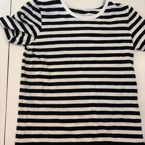 MUJI Women's XS Black White Stripe Top